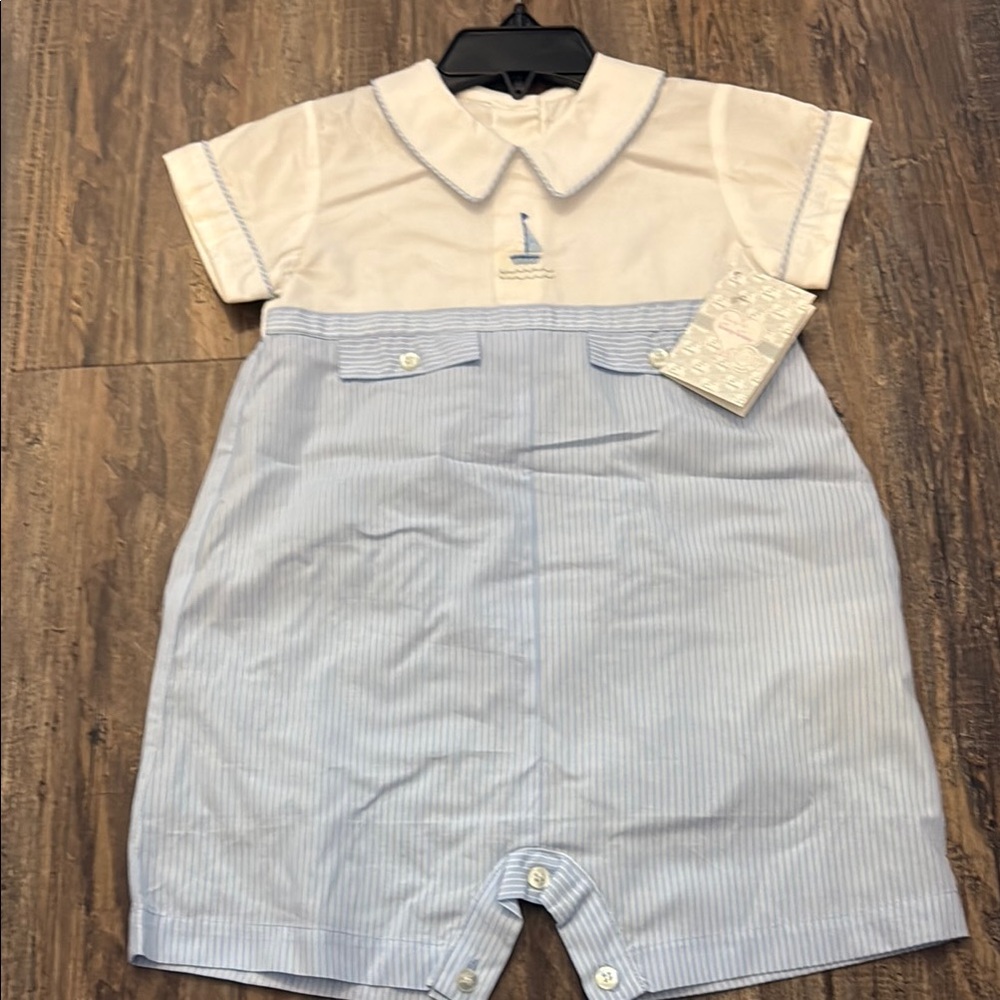 Sailboat Embroidered Baby Romper